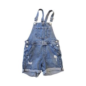 H&M Light Blue Girls Distressed Overalls Size: 10